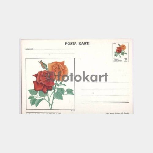 1983 Gül Baskılı Posta Kartı