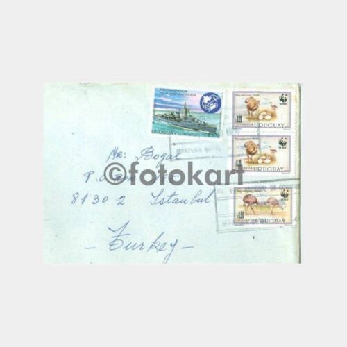 1993 Uruguay Gemi Hayvanlar Konulu Pullu Zarf