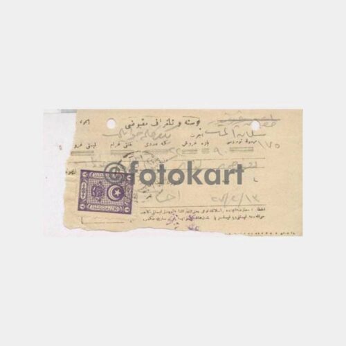 1927 Eski Türkçe Vergi Yatırma Makbuzu