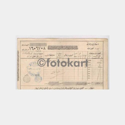 1915 Mühürlü Vergi Makbuzu