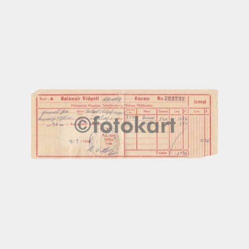1940 Ayvalık Vergi Makbuzu