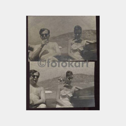 1940 Yelkenlide Aile Görünüş 2 Adet Fotoğraf