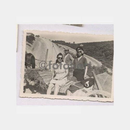 Aile Köyde At Arabasında Görünüş Fotoğraf
