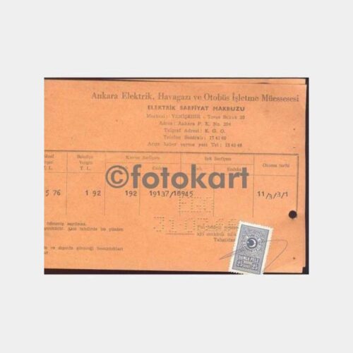 1966 Ankara Elektrik Makbuzu