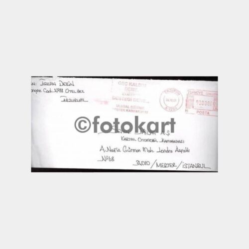 2001 Erzurum Eğitim Konulu Damgalı Posta Zarfı