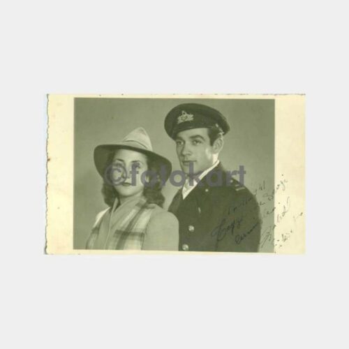 1941 Şapkalı Kadın ve Denizci Subay Fotoğraf