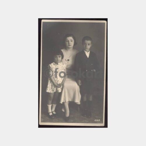 1940 Kadın ve Çocukları Stüdyo Fotoğraf
