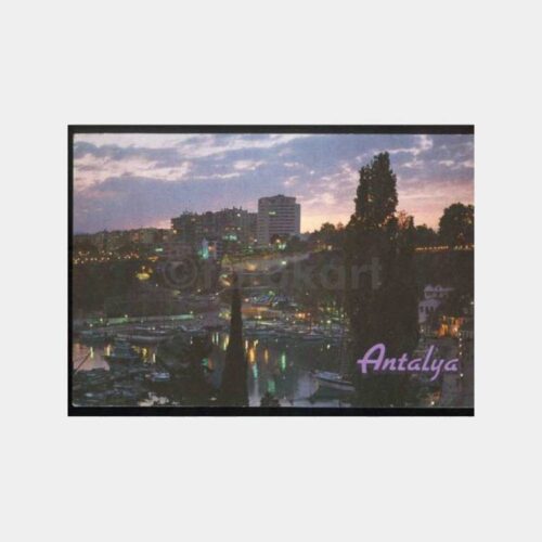 1990 Antalya Liman Gece Görünüş Kartpostal