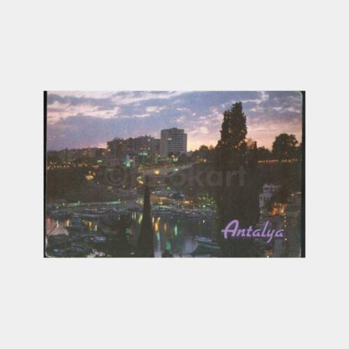 1990 Antalya Liman Gece Görünüş Kartpostal