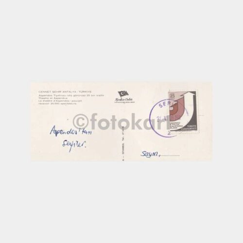 1976 Antalya Aspendos Serik Posta Damgalı Kartpostal - Görsel 2