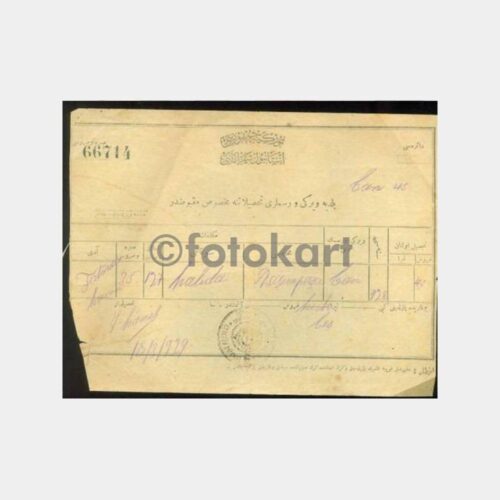 1929 Kadıköy Osmanlıca Vergi Makbuzu