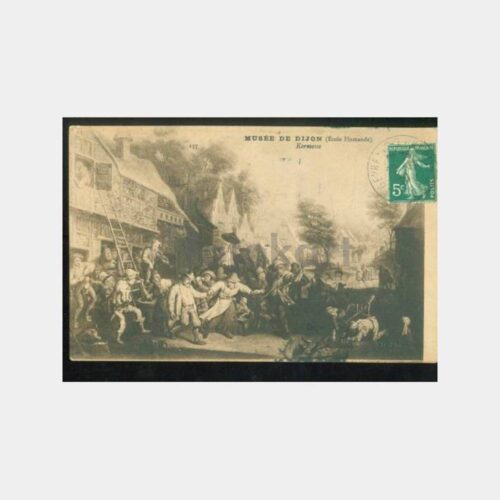 1910 Fransa Dijon Müzesi Kozlu Varış Adresli Kartpostal