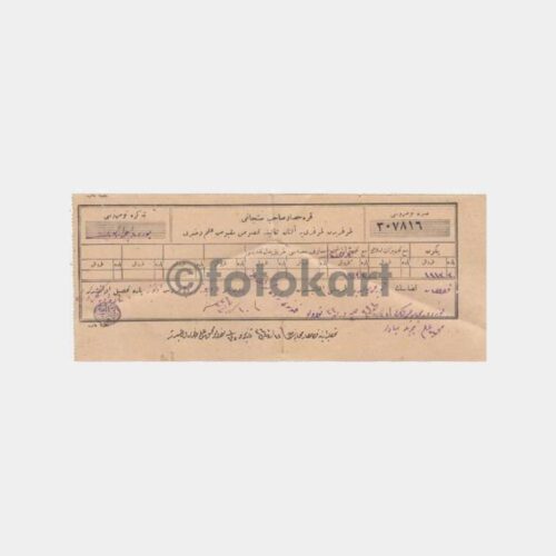 1926 Osmanlıca Vergi Dairesi Makbuzu