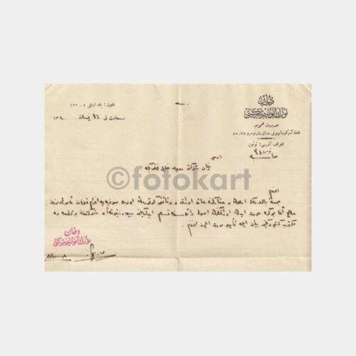 1920 Osmanlıca Antetli Kağıda Mektup - Görsel 2