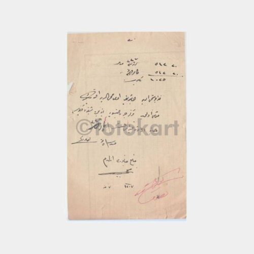 Osmanlıca Yazılı Hesap Kağıdı