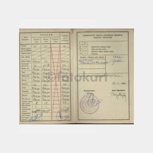 1960 TED Ankara Koleji Karnesi
