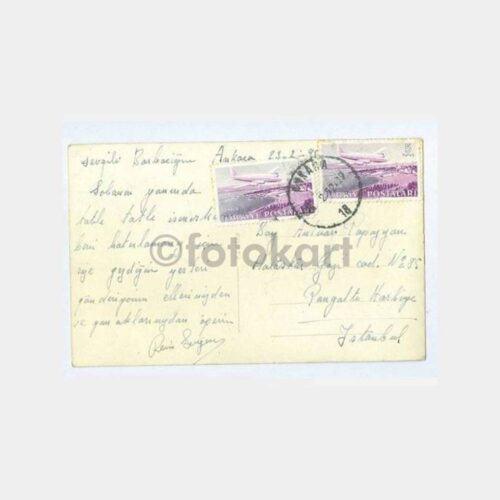 1952 Ankara Çubuk Barajı Uçak Pullu Kartpostal - Görsel 2