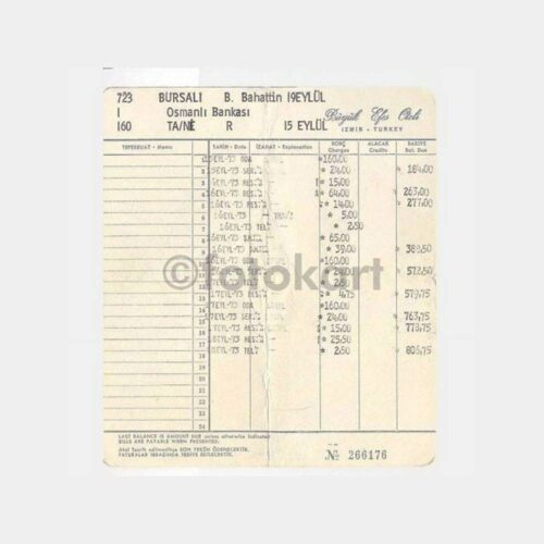 1973 İzmir Büyük Efes Oteli Faturası