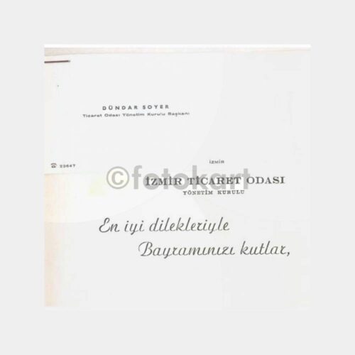 İzmir Ticaret Odası Dündar Soyer Tebrik Kartı - Görsel 2