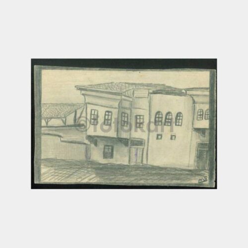 1941 Malatya Tarihi Ev Karakalem Çizim Kart