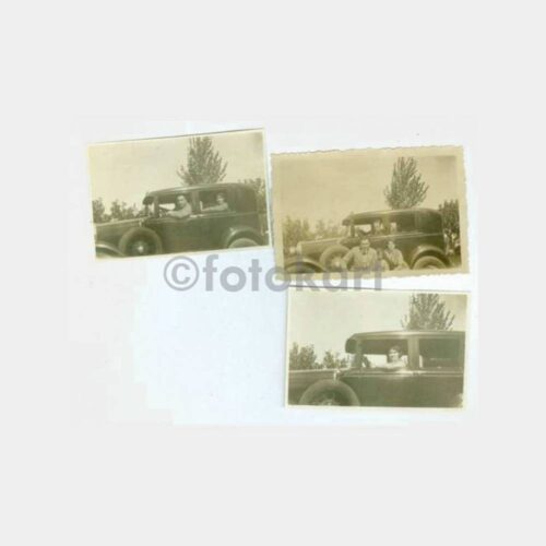 1933 Eski Otomobil Şoför Görünüş 3 Adet Fotoğraf