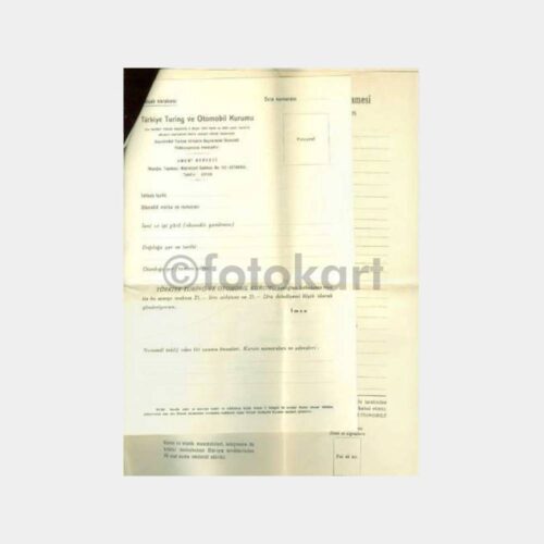 1954 Turing Otomobil Kurumu Boş Formları
