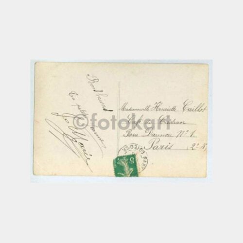 1915 Fransa Eski Otomobil ve Kadın Damgalı Kartpostal - Görsel 2