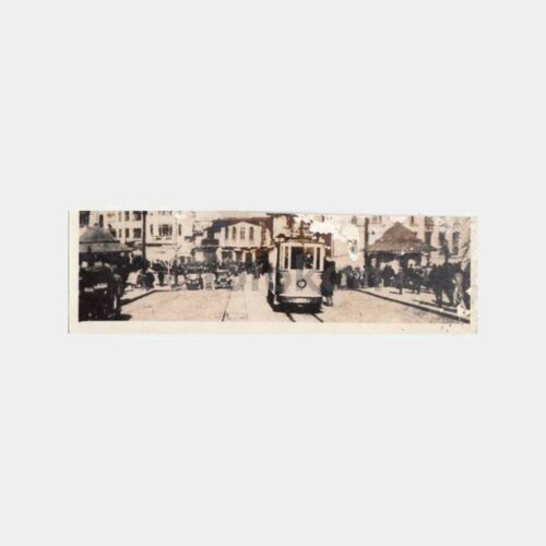 1920 Galata Köprüsü Tramvay Otomobil Fotoğraf
