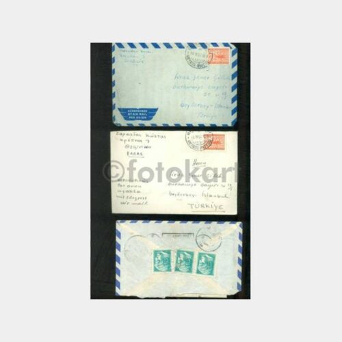 1957 Yunanistan Pullu Damgalı 3 Mektup