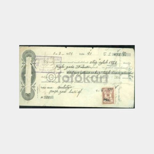 1931 Malatya Osmanlı Bankası Senet Protesto Evrak