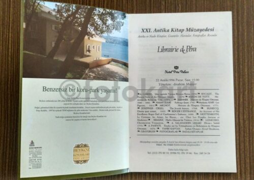 1996 Librairie de Péra XXI. Antika Kitap Müzayedesi Katalog - Görsel 2