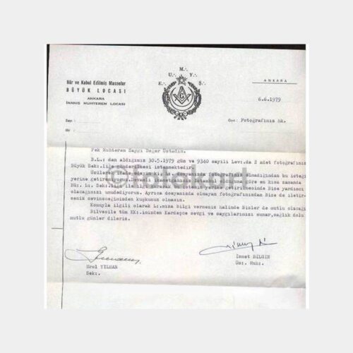 1979 Ankara İnanış Locası Yazısı
