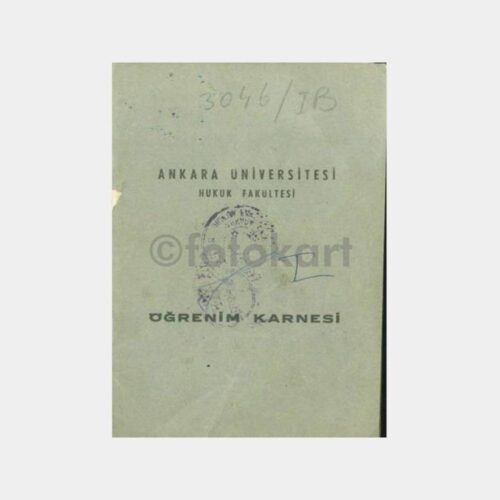 1959 Ankara Üniversitesi Hukuk Fakültesi Karnesi