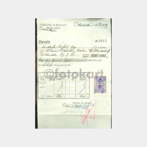 1933 Türkiye İş Bankası Adana Şb Makbuzu