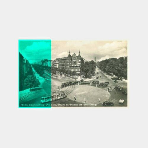 1937 Almanya Berlin Bismark Caddesi Kartpostal
