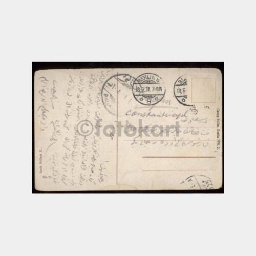 1911 Pangaltı Damgalı Berlin Yeni Karakol Kartı - Görsel 2