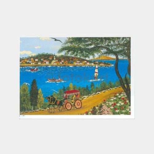 1996 Büyükada Ressam Nihal Sarılar Tablo Kartı