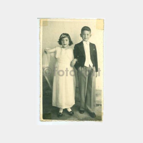 1930 Gelin Damat Giysili Çocuklar Fotoğraf
