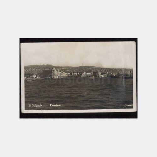 1930 İzmir Kordon Savaş Gemisi Görünüş Kartpostal