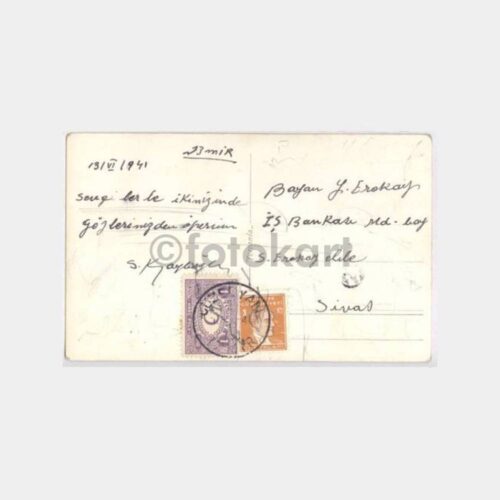 1941 İzmir Atatürk Caddesi Görünüş Damgalı Kartpostal - Görsel 2
