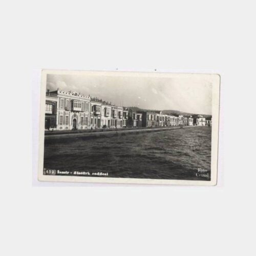1941 İzmir Atatürk Caddesi Görünüş Damgalı Kartpostal