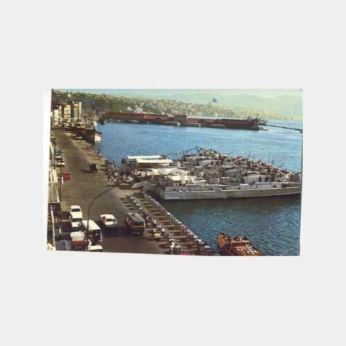 İzmir 1. Kordon Savaş Hucümbotlar Görünüş Kartpostal