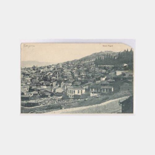 1910 İzmir Mount Pagos (Kadifekale) Görünüş Kartpostal
