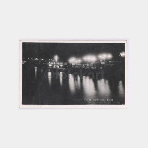 1940 İzmir Fuarı Gece Görünüş Damgalı Fotoğraf