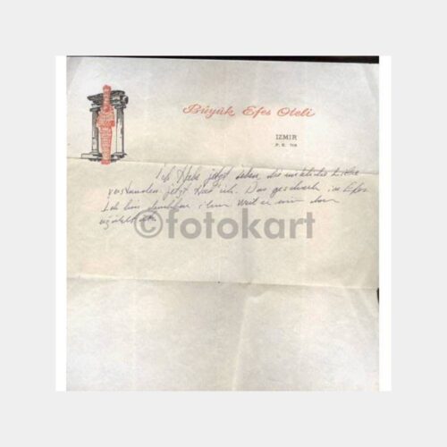 1965 İzmir Büyük Efes Oteli Antetli Kağıt