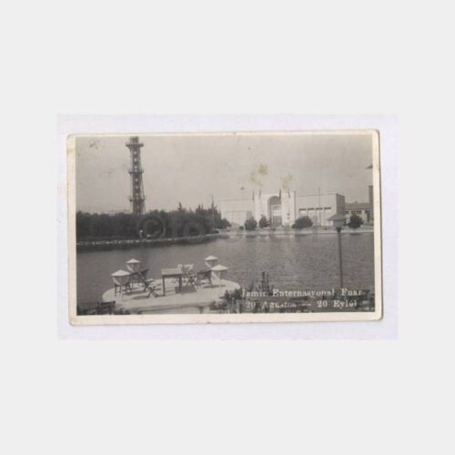 1930 İzmir Fuarı Paraşüt Kulesi Fotokart