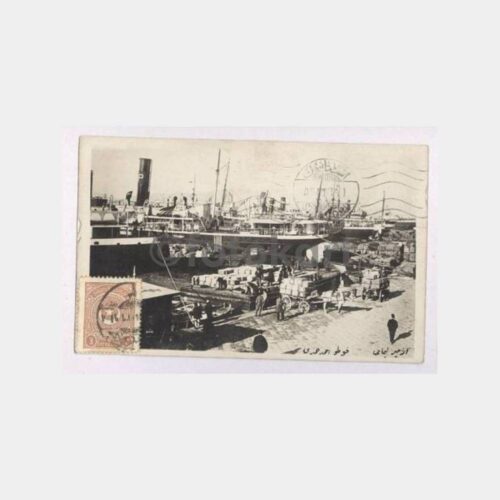 1927 İzmir Limanı Damgalı Nadir Fotokart