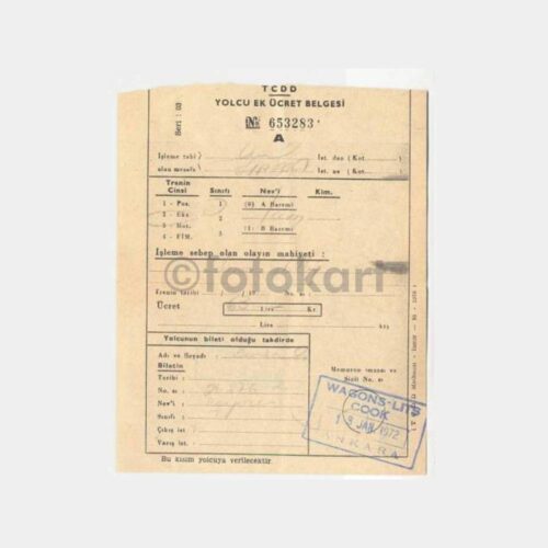 1972 Tren Wagon Lits Cook Makbuzu