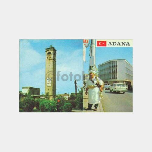 Adana Saat Kulesi ve Şerbetçi Konulu Kartpostal