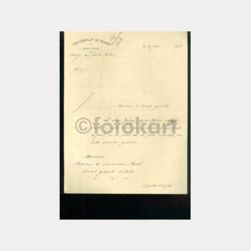 1892 Çanakkale İtalya Konsolosluğu Yazısı